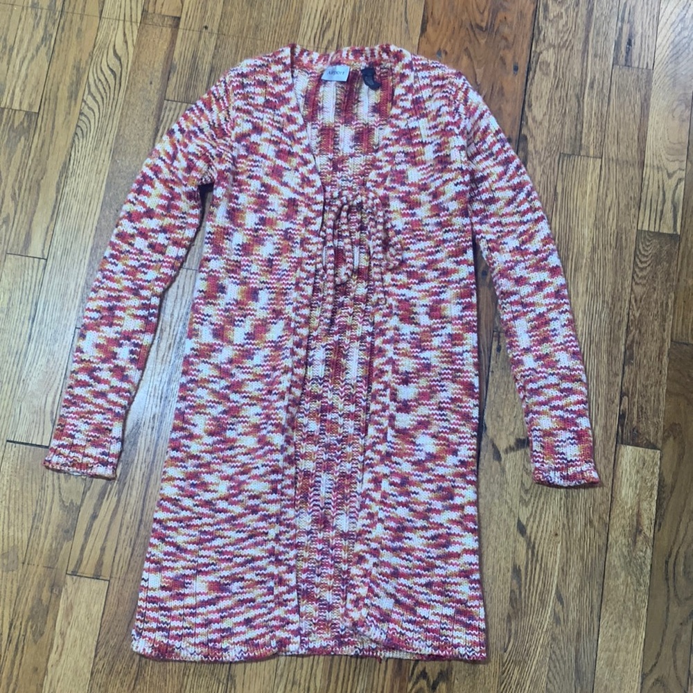 Vintage 90s long knit sweater tie front